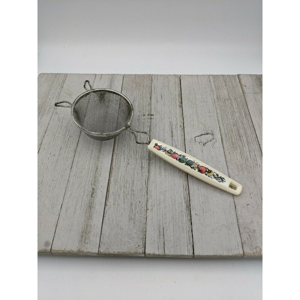 Vintage Ekco Veggie Handle 10 1/2" Hand Held Strainer Screen Sift 3 1/4" Basket